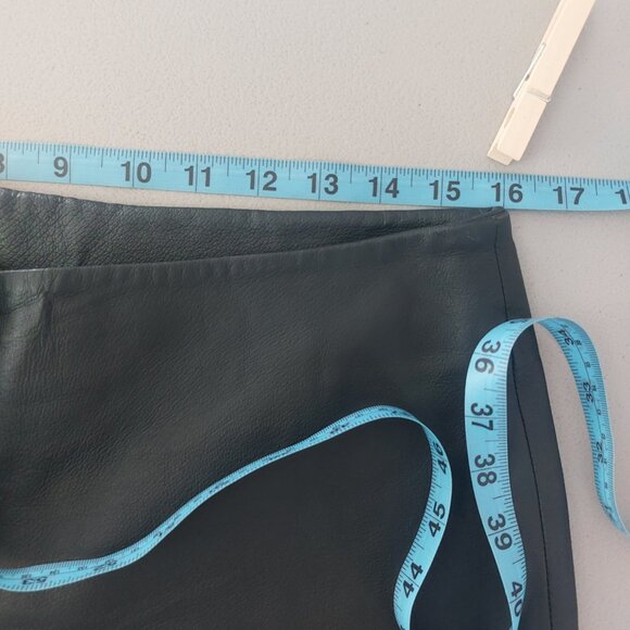 Tailored Black Leather Pants Women Size 10 Straight Leg Fully Lined Flat Front - Picture 8 of 12